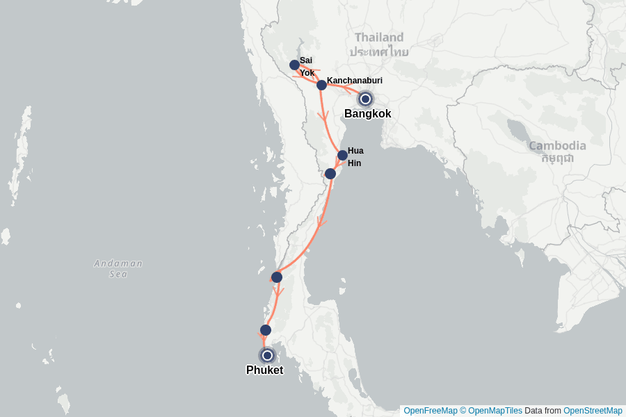 Itinerary Map image for Le Sud secret de la Thaïlande