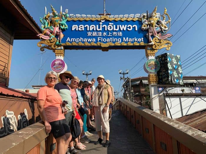 On the bridge of the Amphawa floating market