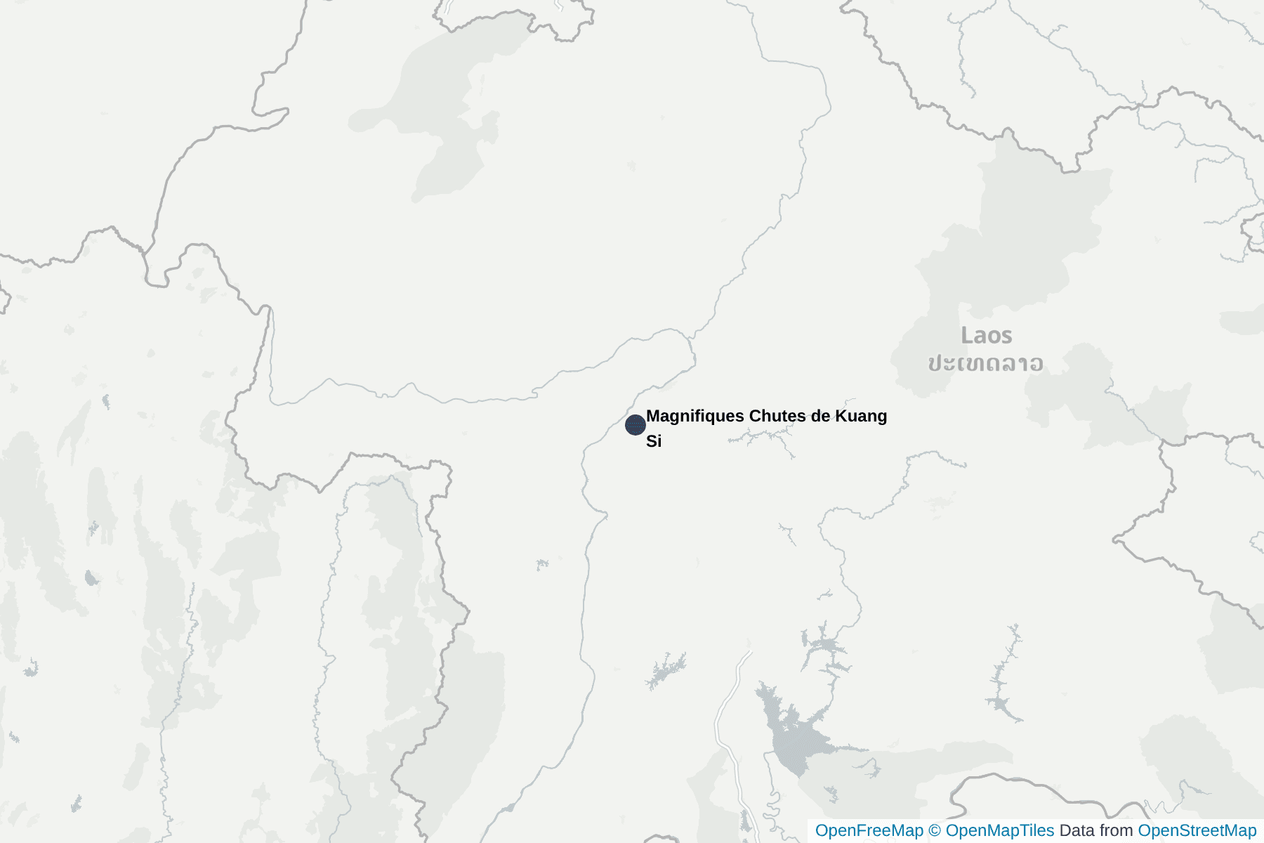 Carte de Magnifiques Chutes de Kuang Si