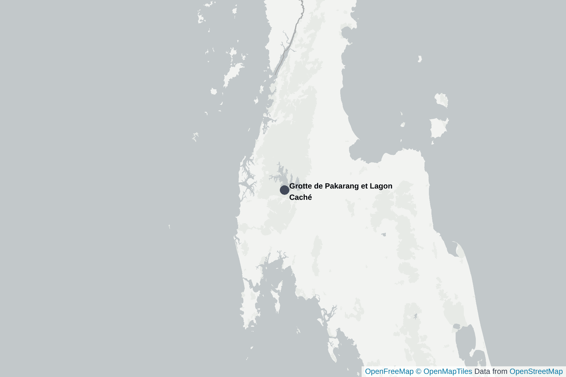Carte de Grotte de Pakarang et Lagon Caché