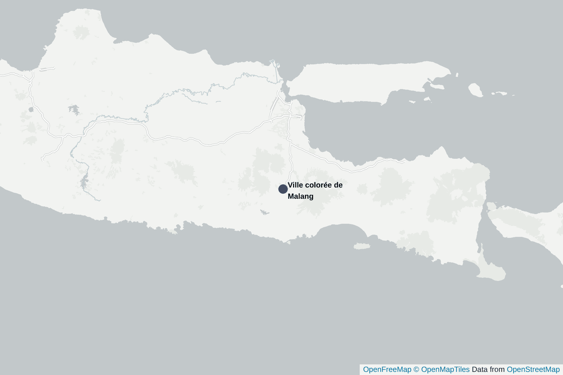Carte de Ville colorée de Malang
